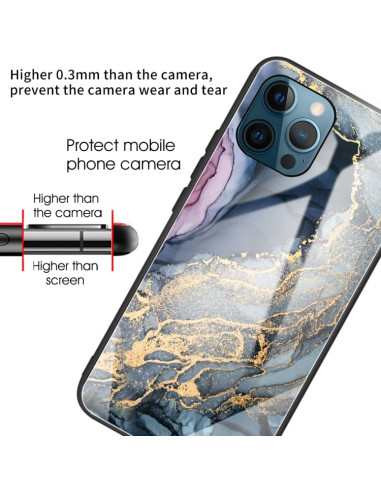 Cover iPhone 11 Marmo Grigio Glass Oro | Melacompro