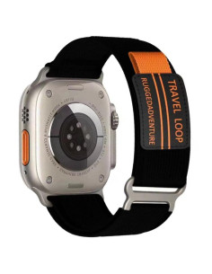 Cinturino Apple Watch Nylon Arancione Nero | Melacompro