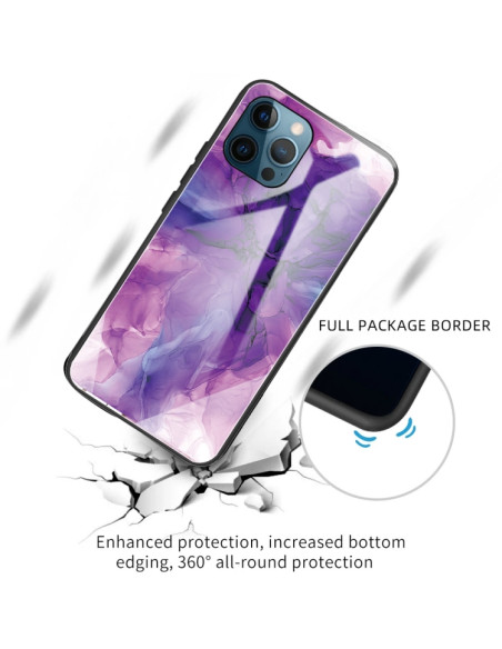 Cover iPhone 11 Glass Marmo Viola | Melacompro