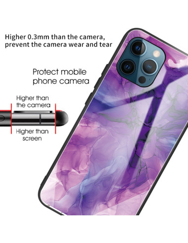Cover iPhone 11 Glass Marmo Viola | Melacompro
