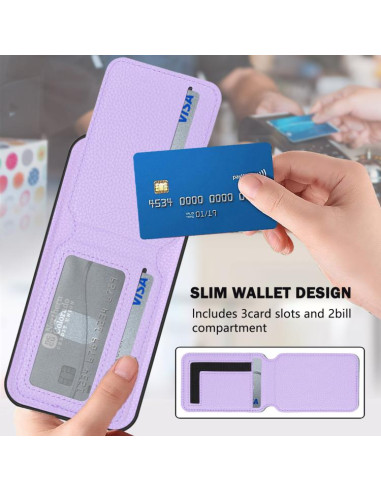 Cover Honor X6B Magnetic Nero Portafoglio Light Viola | Melacompro