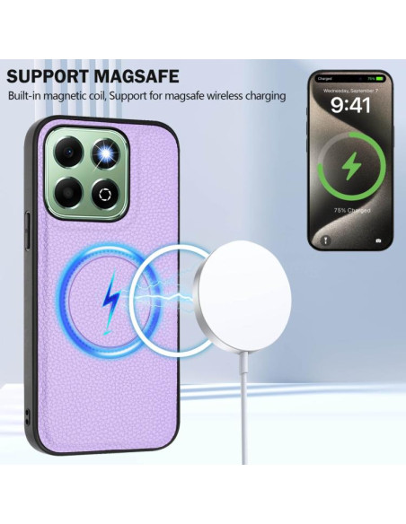 Cover Honor X6B Magnetic Nero Portafoglio Light Viola | Melacompro