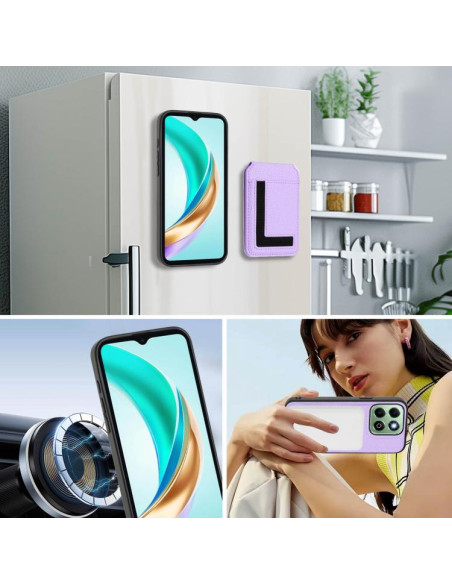 Cover Honor X6B Magnetic Nero Portafoglio Light Viola | Melacompro