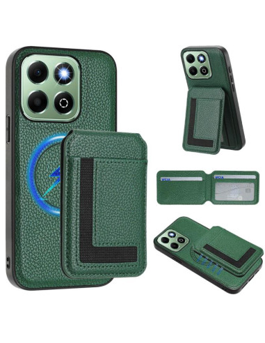 Cover Honor X6B Magnetic Nero Portafoglio Verde | Melacompro