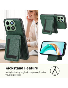 Cover Honor X6B Magnetic Nero Portafoglio Verde | Melacompro 2