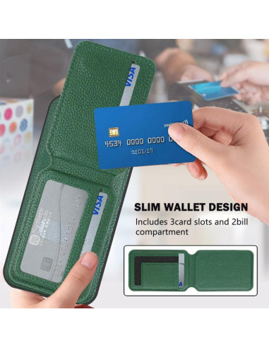 Cover Honor X6B Magnetic Nero Portafoglio Verde | Melacompro