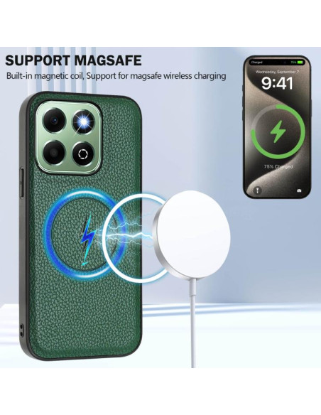 Cover Honor X6B Magnetic Nero Portafoglio Verde | Melacompro
