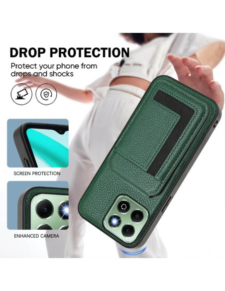 Cover Honor X6B Magnetic Nero Portafoglio Verde | Melacompro