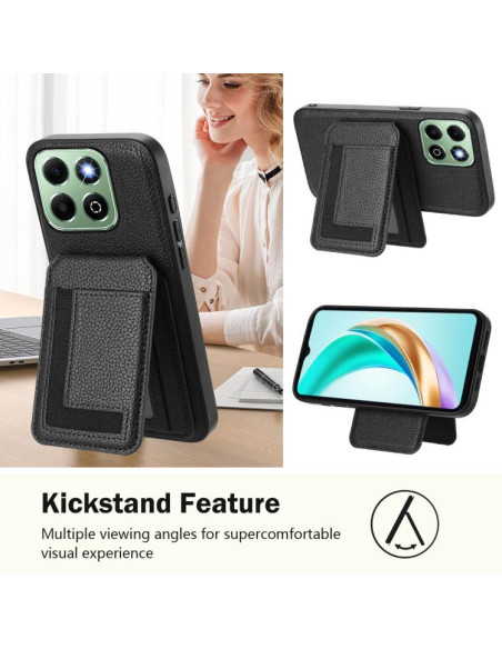 Cover Honor X6B Magnetic Nero Portafoglio | Melacompro