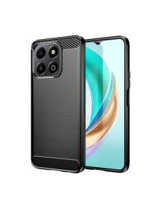 Cover Honor X6B TPU Fibra di Carbonio Blu Nero