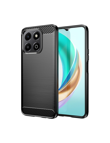 Cover Honor X6B TPU Fibra di Carbonio Blu Nero | Melacompro