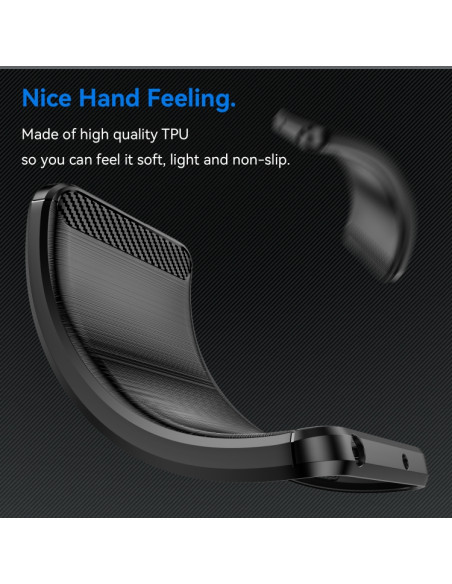 Cover Honor X6B TPU Fibra di Carbonio Blu Nero | Melacompro