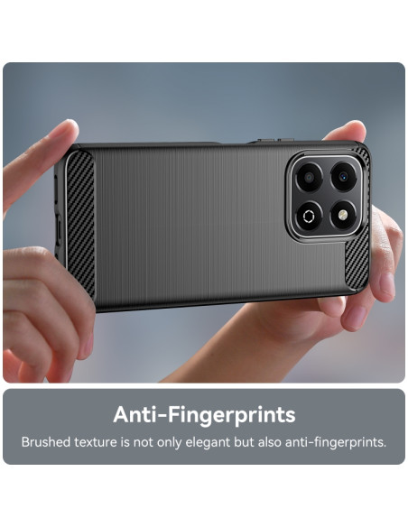 Cover Honor X6B TPU Fibra di Carbonio Blu Nero | Melacompro