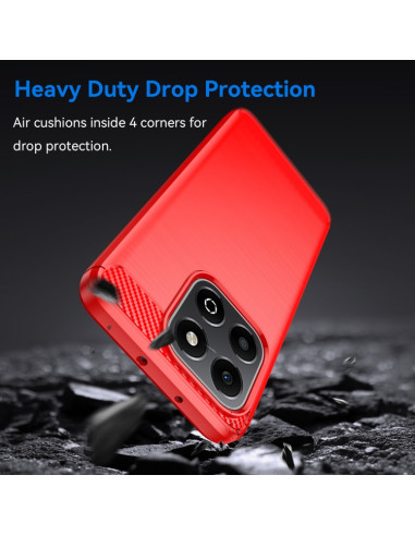 Cover Honor X6B TPU Fibra di Carbonio Blu Rosso | Melacompro