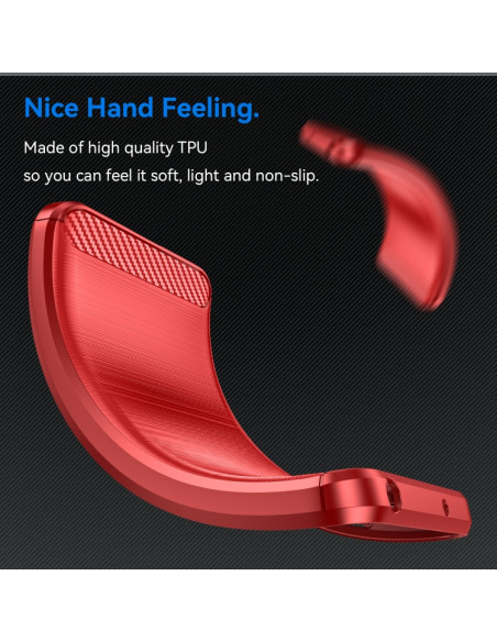 Cover Honor X6B TPU Fibra di Carbonio Blu Rosso | Melacompro