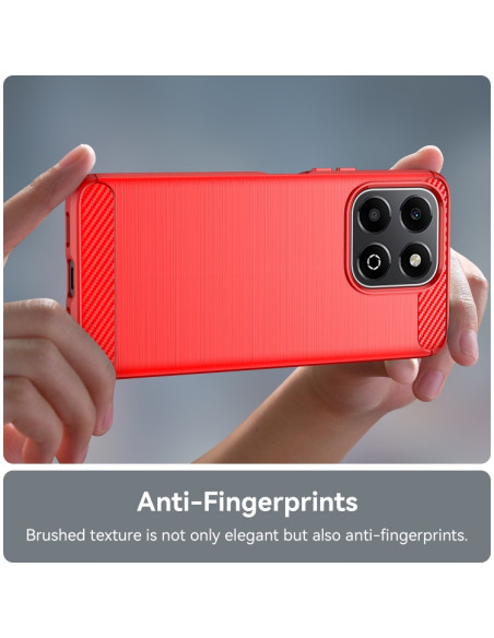 Cover Honor X6B TPU Fibra di Carbonio Blu Rosso | Melacompro