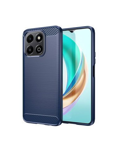 Cover Honor X6B TPU Fibra di Carbonio Blu | Melacompro