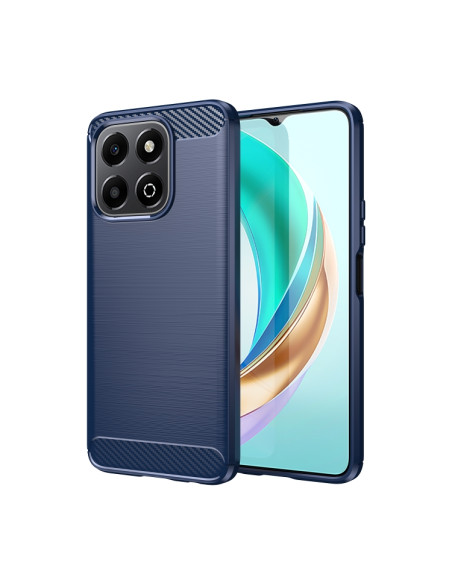 Cover Honor X6B TPU Fibra di Carbonio Blu | Melacompro
