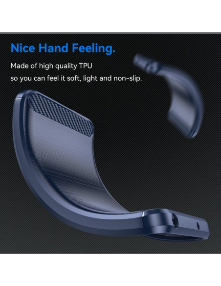 Cover Honor X6B TPU Fibra di Carbonio Blu | Melacompro