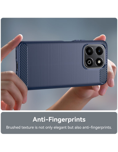 Cover Honor X6B TPU Fibra di Carbonio Blu | Melacompro