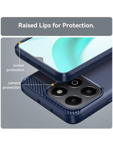 Cover Honor X6B TPU Fibra di Carbonio Blu | Melacompro