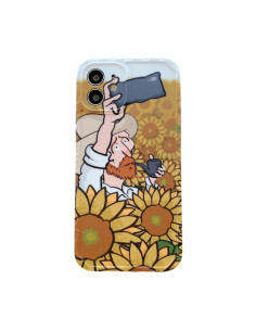 Cover iPhone 11 TPU Pittura a Olio Girasole