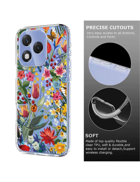 Cover Honor 400 Lite Floreale Viola TPU | Melacompro