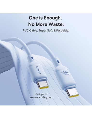 Cavo USB-C Baseus 100W 1m Bianco Nero | Melacompro