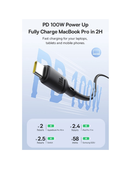 Cavo USB-C Baseus 100W 1m Bianco Nero | Melacompro