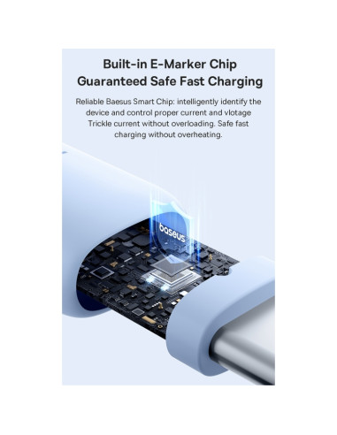 Cavo USB-C Baseus 100W 1m Bianco Nero | Melacompro