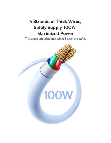 Cavo USB-C Baseus 100W 1m Bianco Nero | Melacompro