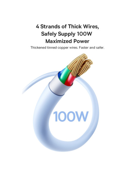 Cavo USB-C Baseus 100W 1m Bianco Nero | Melacompro