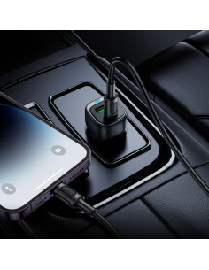 Caricabatterie auto 38W Type-C USB Borofone Nero | Melacompro 2