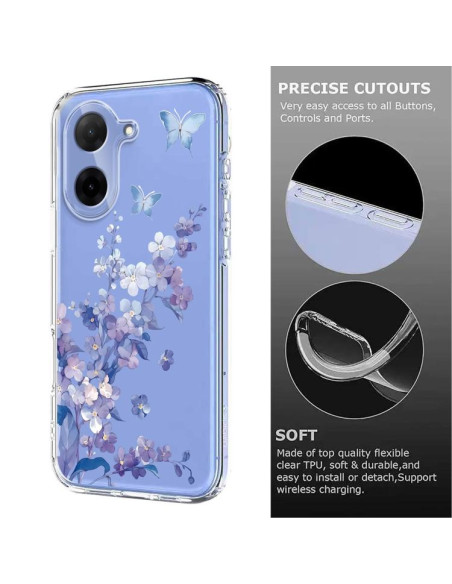 Cover Redmi A5 4G TPU Floreale Viola | Melacompro