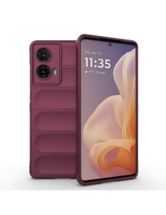 Cover Moto G85 TPU con Anello Viola Ciliegia Wine Rosso