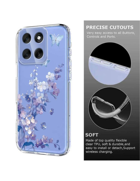 Cover Moto G86 5G TPU Floreale Viola | Melacompro