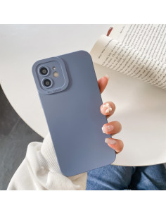 Cover iPhone 11 Silicone Liquido Antiurto Bianca Blu