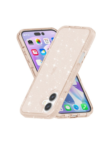 Cover iPhone 16 Antiurto Glitterato Oro | Melacompro