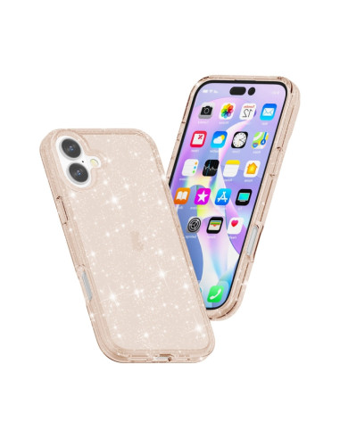 Cover iPhone 16 Antiurto Glitterato Oro | Melacompro