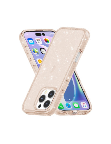 Cover iPhone 16 Pro Max Antiurto Glitterato Oro | Melacompro