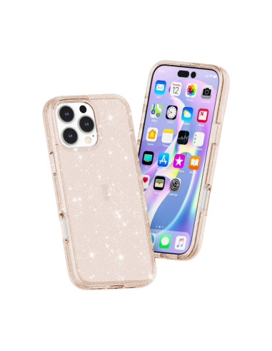 Cover iPhone 16 Pro Max Antiurto Glitterato Oro | Melacompro