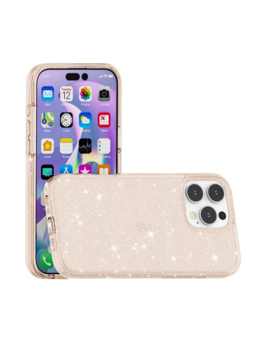 Cover iPhone 16 Pro Max Antiurto Glitterato Oro | Melacompro