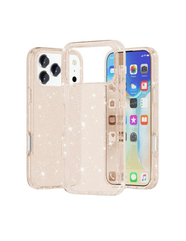 Cover iPhone 17 Pro Antiurto Glitterato Oro | Melacompro
