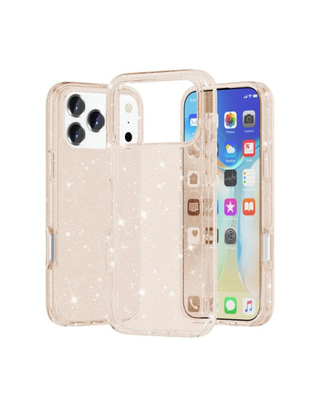 Cover iPhone 17 Pro Antiurto Glitterato Oro | Melacompro