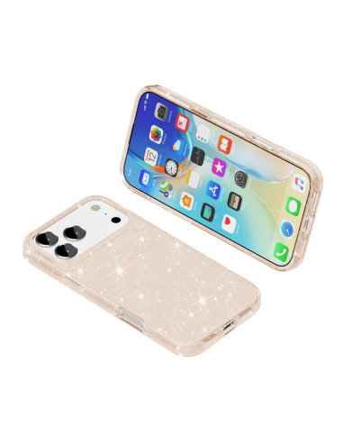Cover iPhone 17 Pro Antiurto Glitterato Oro | Melacompro