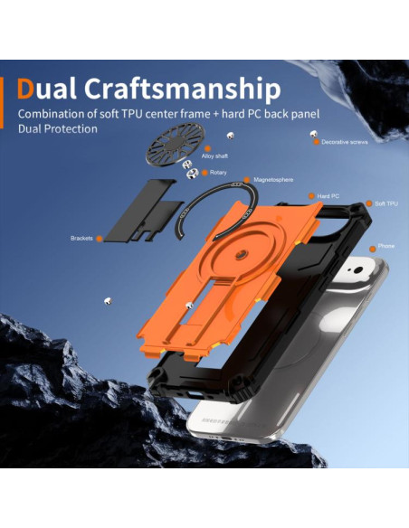 Cover iPhone Air Antiurto MagSafe Arancione | Melacompro
