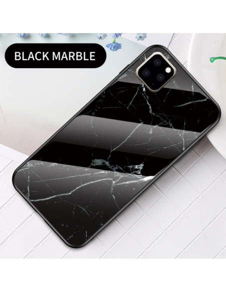 Cover iPhone 11 Marmo Glass TPU Nero | Melacompro