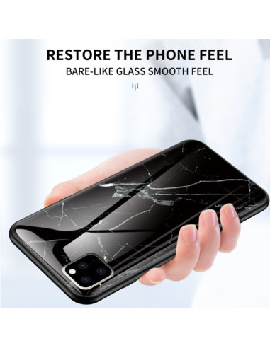 Cover iPhone 11 Marmo Glass TPU Nero | Melacompro