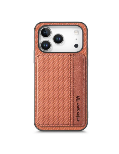 Cover iPhone 17 Pro Fibra di Carbonio Marrone