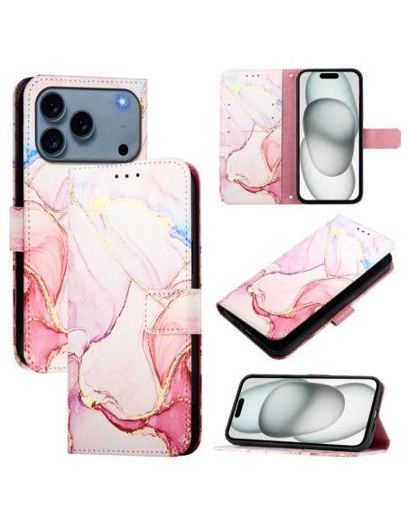 Cover iPhone 17 Pro Max Pelle Marmo Rose Oro | Melacompro